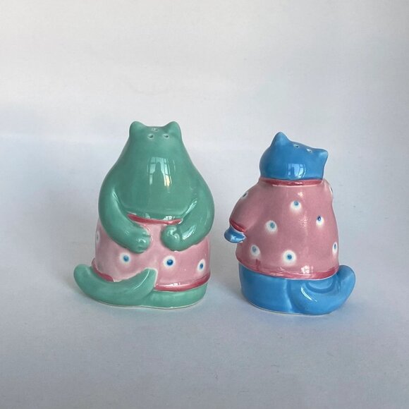 Fitz and Floyd 1985 Fantasy Fair Cats in Pyjamas Salt and Pepper Shakers - Picture 3 of 8